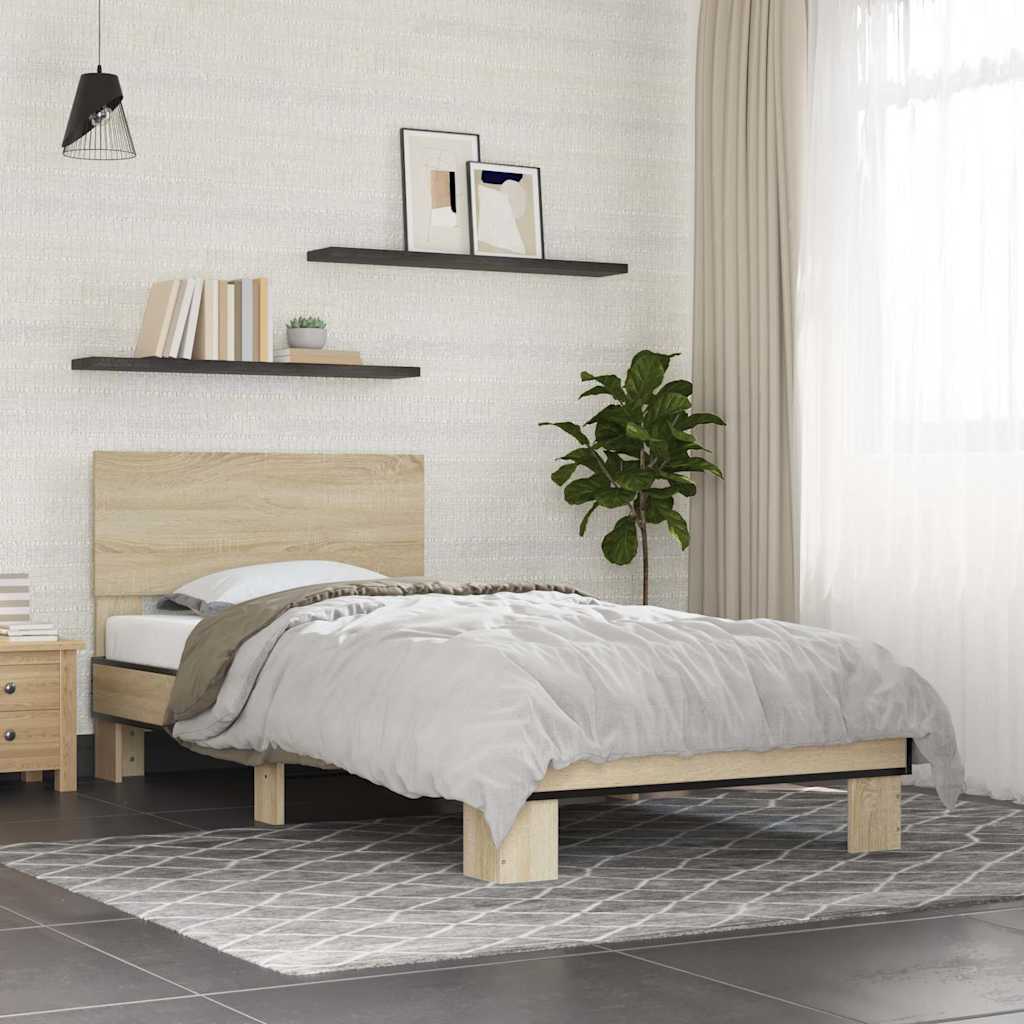 Giroletto Rovere Sonoma 75x190cm in Legno Multistrato e Metallo | homemem39