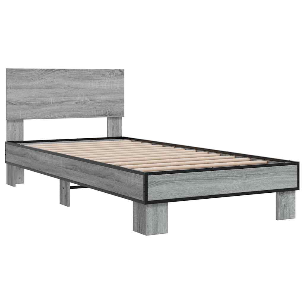 Giroletto Grigio Sonoma 75x190cm in Legno Multistrato e Metallo | homemem39