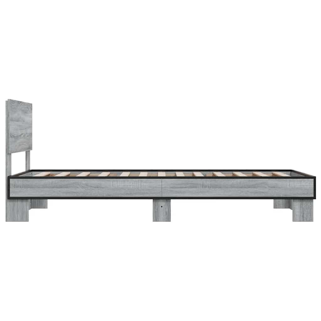 Giroletto Grigio Sonoma 75x190cm in Legno Multistrato e Metallo | homemem39