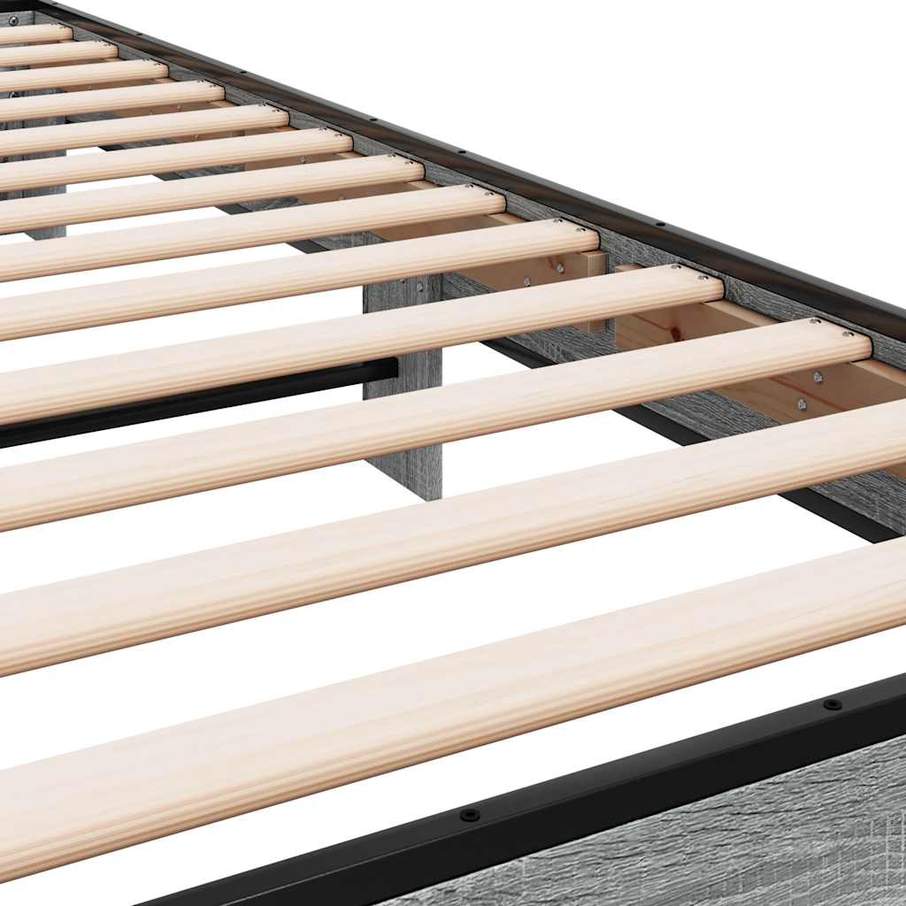 Giroletto Grigio Sonoma 75x190cm in Legno Multistrato e Metallo | homemem39
