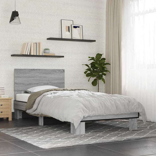 Giroletto Grigio Sonoma 75x190cm in Legno Multistrato e Metallo | homemem39