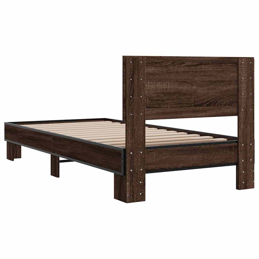 Giroletto Rovere Marrone 75x190 cm Legno Multistrato e Metallo | homemem39