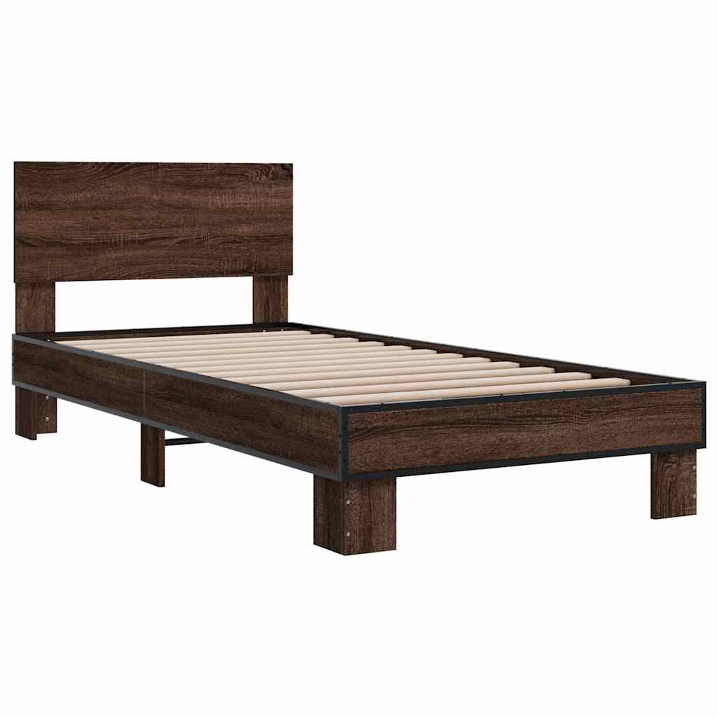 Giroletto Rovere Marrone 90x190 cm Legno Multistrato e Metallo | homemem39