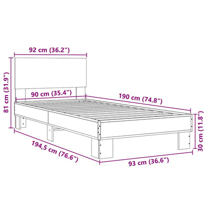 Giroletto Rovere Marrone 90x190 cm Legno Multistrato e Metallo | homemem39