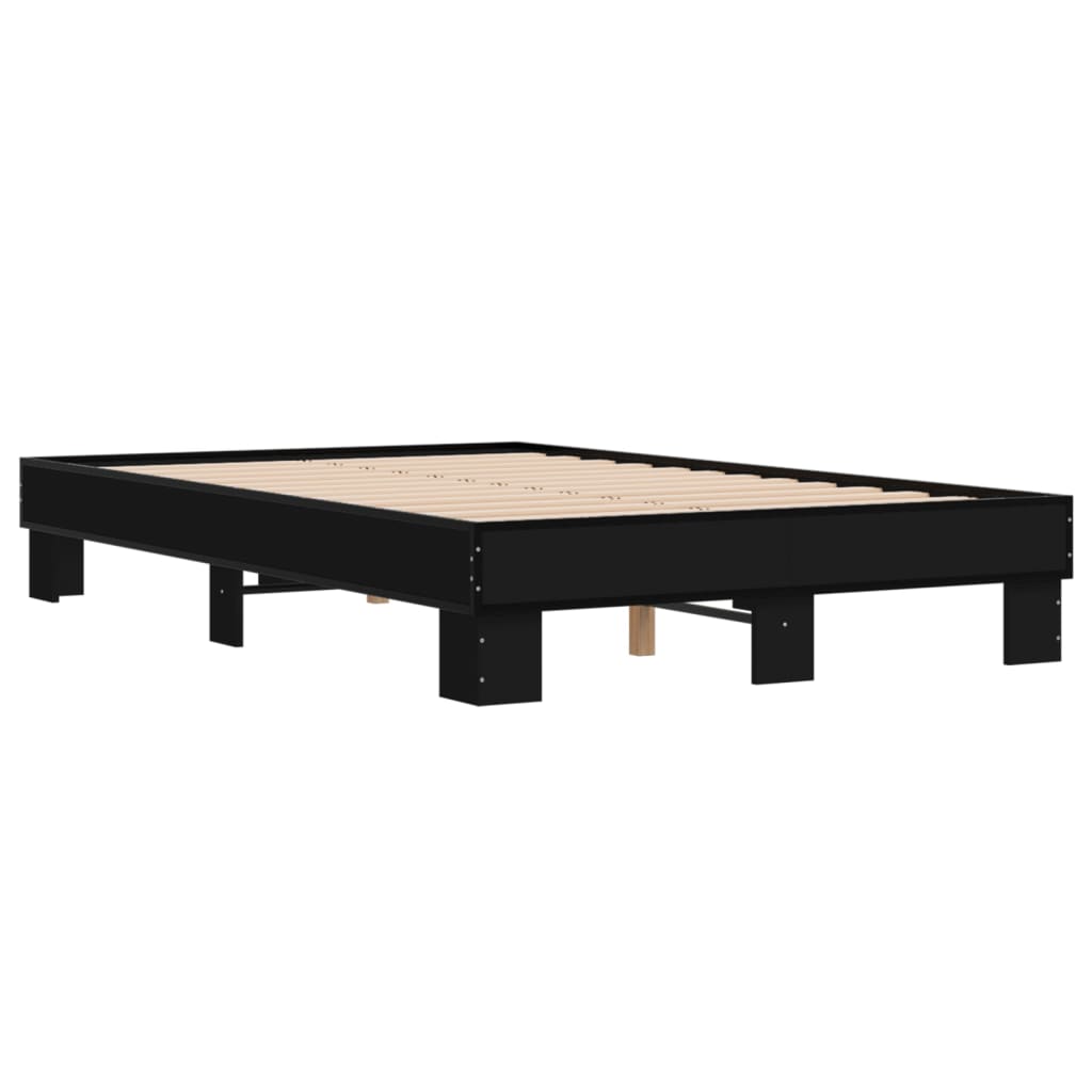 Giroletto Nero 140x200 cm in Legno Multistrato e Metallo | homemem39