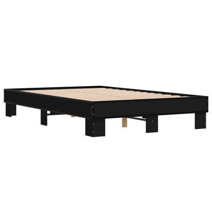 Giroletto Nero 140x200 cm in Legno Multistrato e Metallo | homemem39