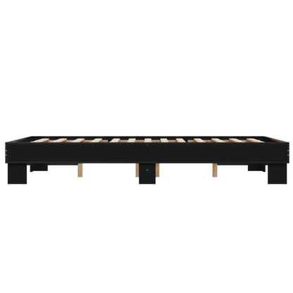 Giroletto Nero 140x200 cm in Legno Multistrato e Metallo | homemem39