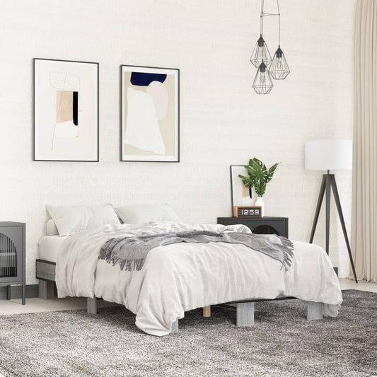 Giroletto Grigio Sonoma 140x200 cm in Legno Multistrato Metallo | homemem39
