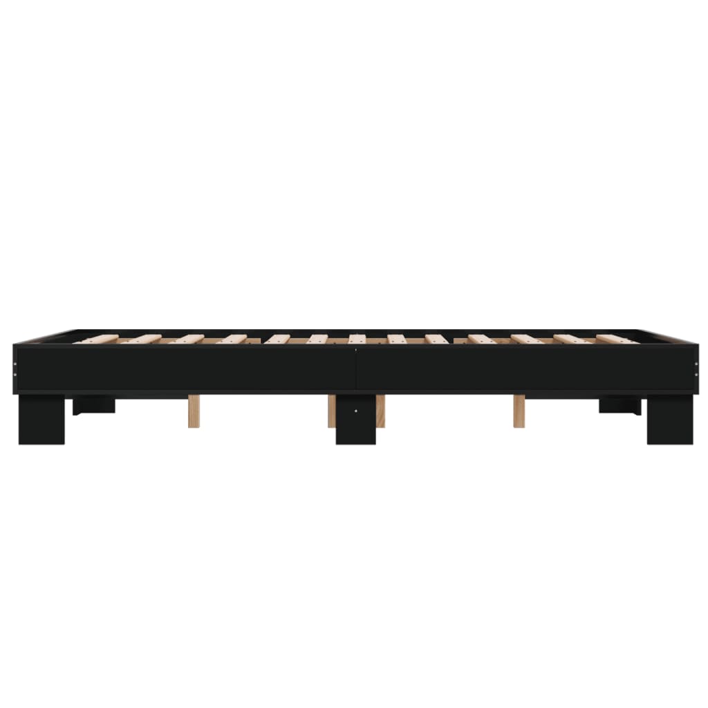Giroletto Nero 120x200 cm in Legno Multistrato e Metallo | homemem39