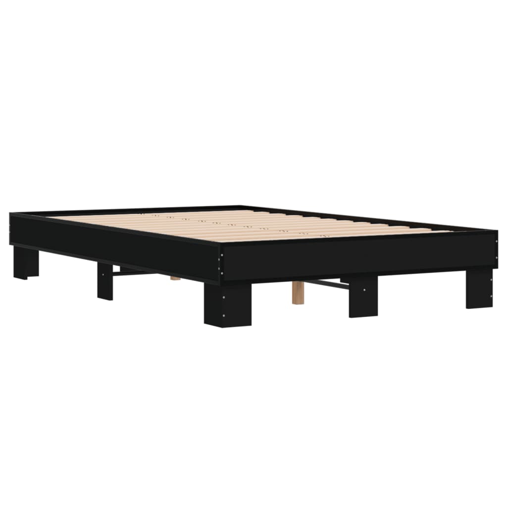 Giroletto Nero 120x200 cm in Legno Multistrato e Metallo | homemem39