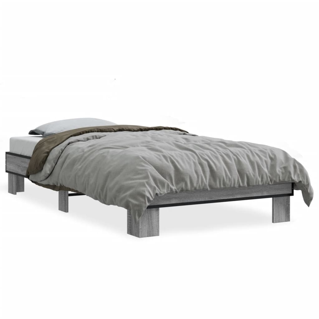 Giroletto Grigio Sonoma 100x200 cm Legno Multistrato e Metallo | homemem39