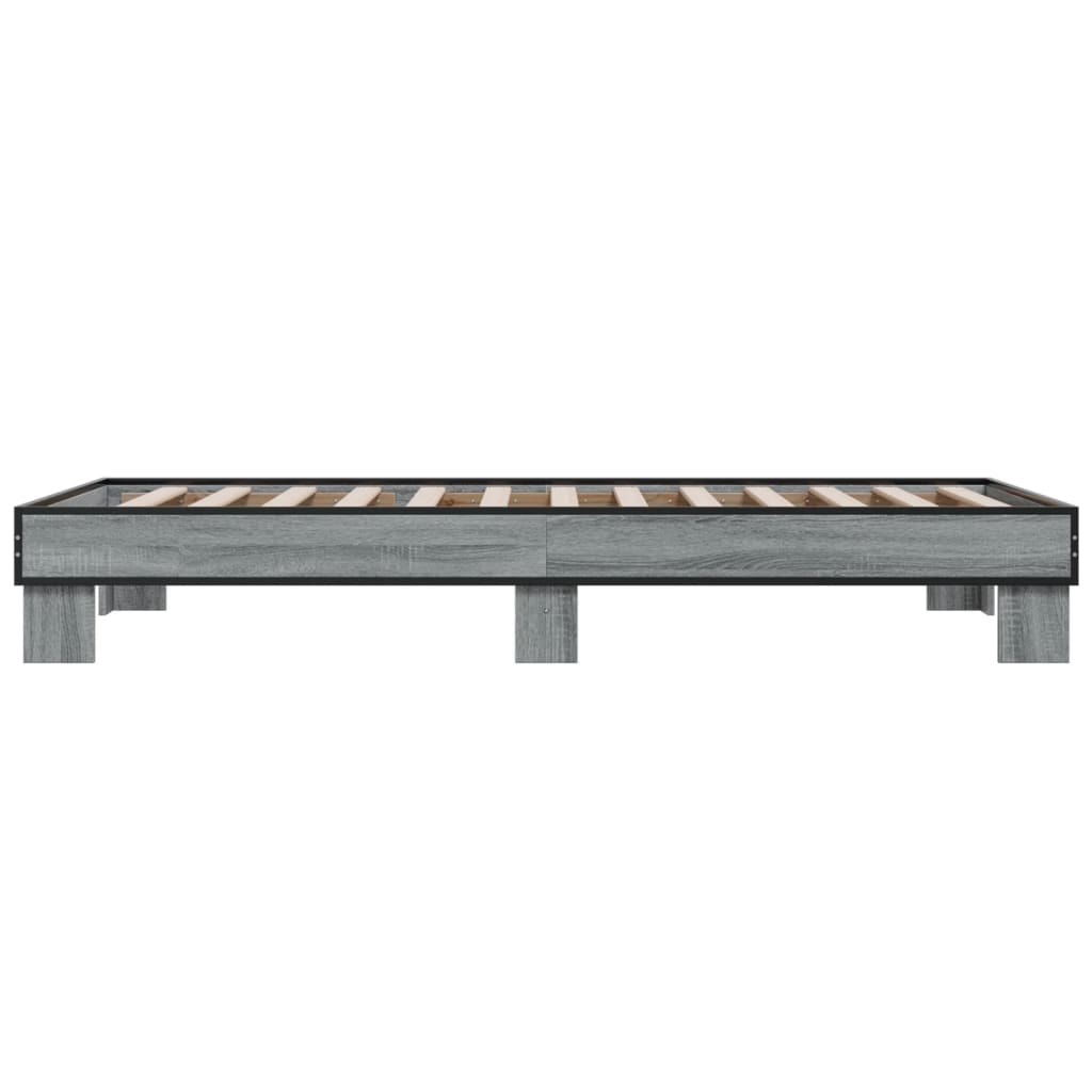 Giroletto Grigio Sonoma 100x200 cm Legno Multistrato e Metallo - homemem39