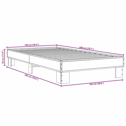 Giroletto Grigio Sonoma 100x200 cm Legno Multistrato e Metallo | homemem39