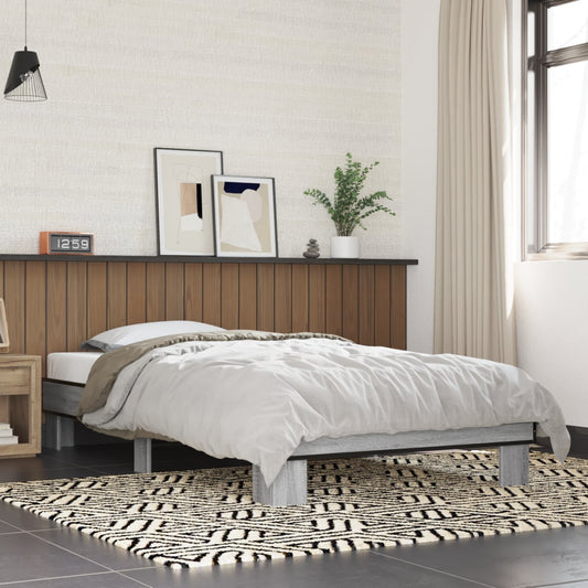 Giroletto Grigio Sonoma 100x200 cm Legno Multistrato e Metallo | homemem39