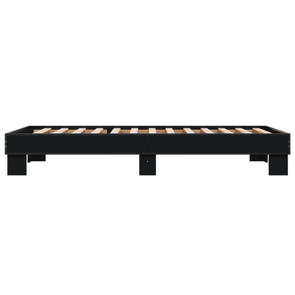 Giroletto Nero 90x200 cm in Legno Multistrato e Metallo | homemem39