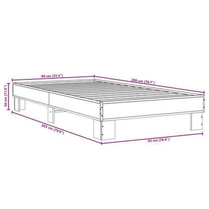 Giroletto Nero 90x200 cm in Legno Multistrato e Metallo | homemem39