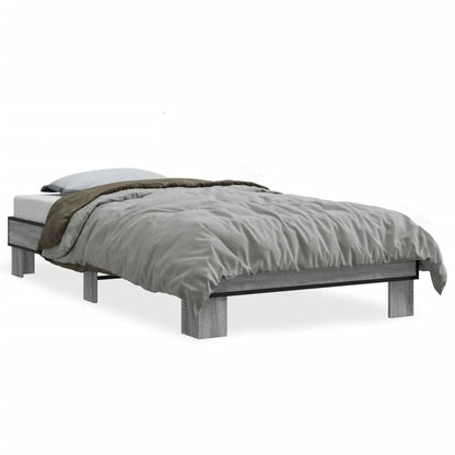 Giroletto Grigio Sonoma 90x200 cm Legno Multistrato e Metallo | homemem39