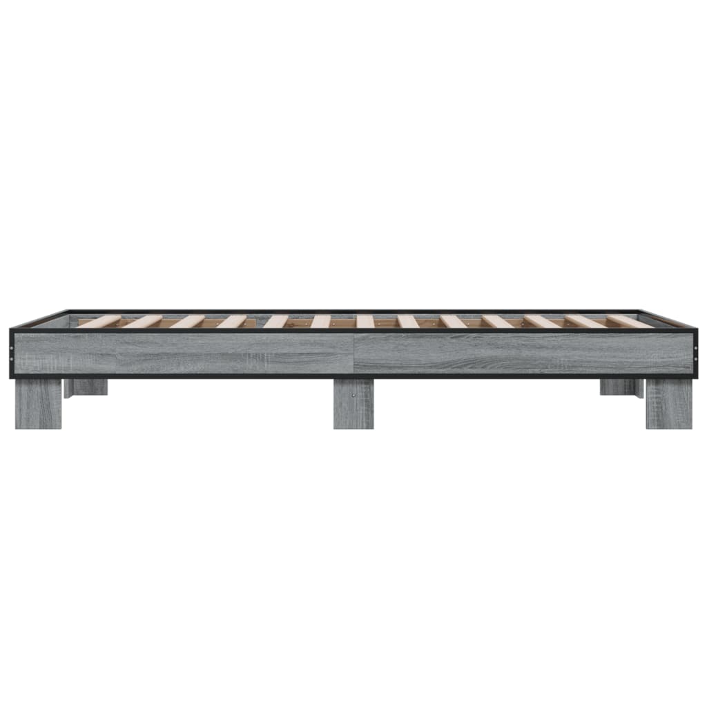 Giroletto Grigio Sonoma 90x200 cm Legno Multistrato e Metallo - homemem39