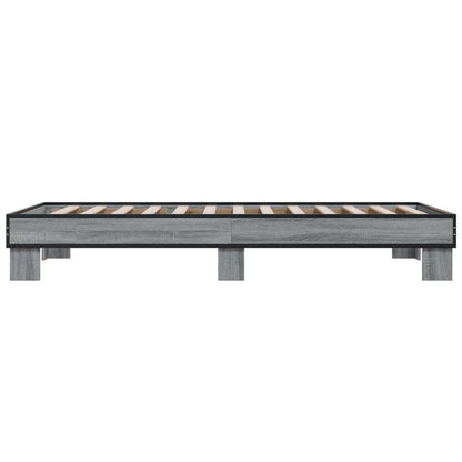 Giroletto Grigio Sonoma 90x200 cm Legno Multistrato e Metallo - homemem39