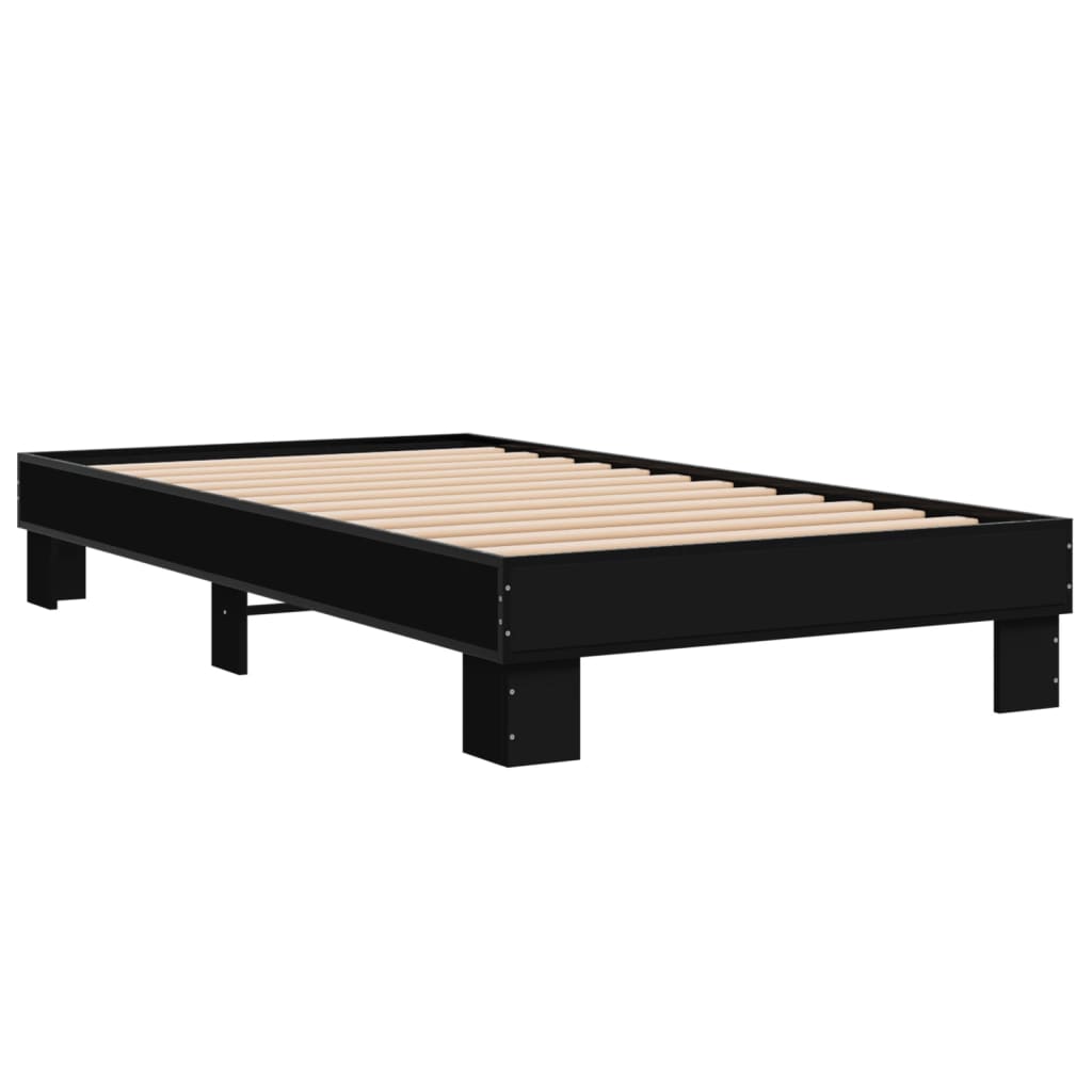 Giroletto Nero 75x190 cm in Legno Multistrato e Metallo | homemem39