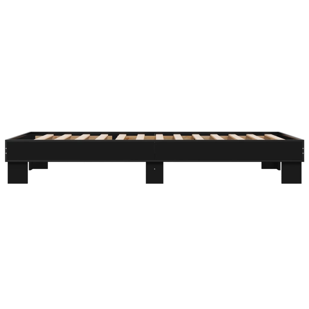 Giroletto Nero 75x190 cm in Legno Multistrato e Metallo | homemem39