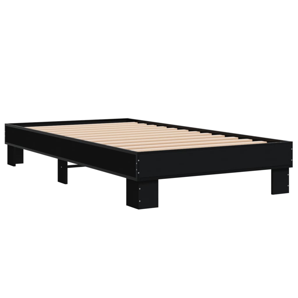 Giroletto Nero 75x190 cm in Legno Multistrato e Metallo | homemem39