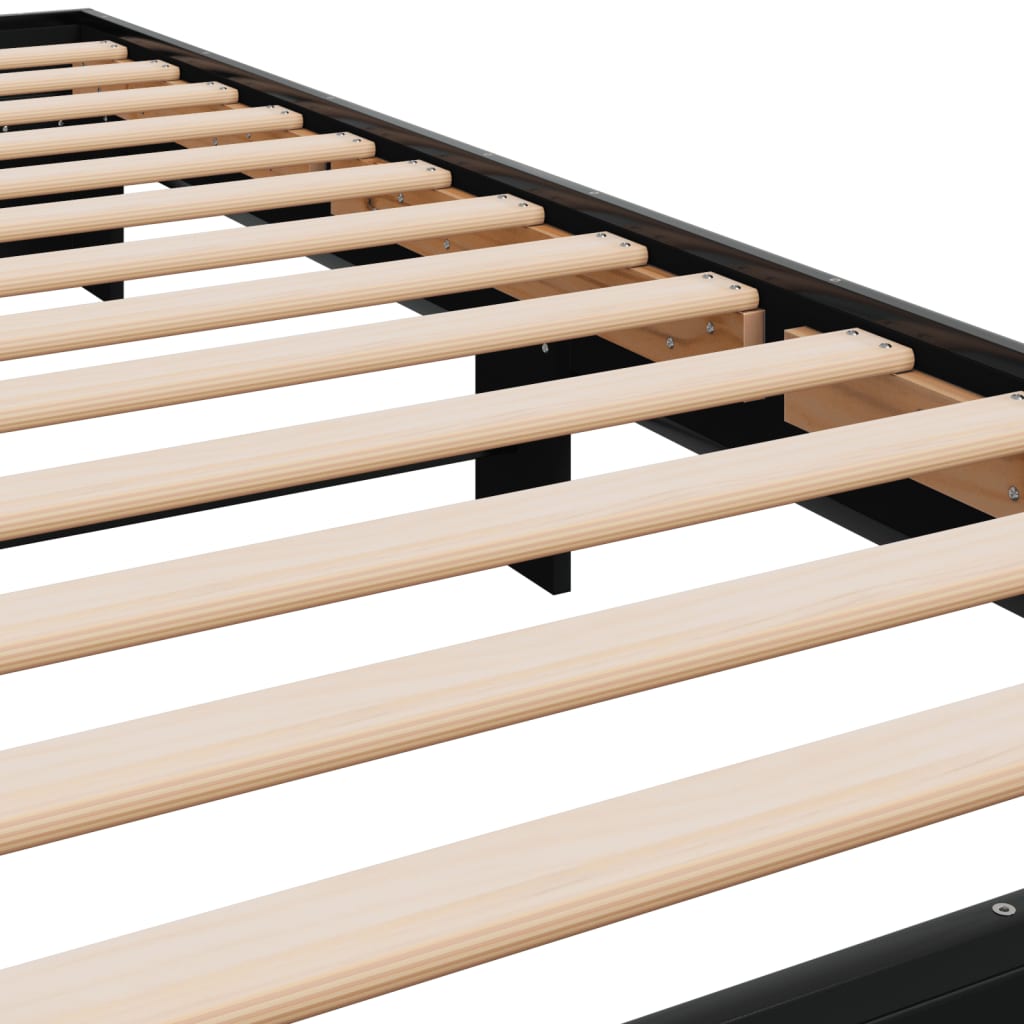 Giroletto Nero 75x190 cm in Legno Multistrato e Metallo | homemem39