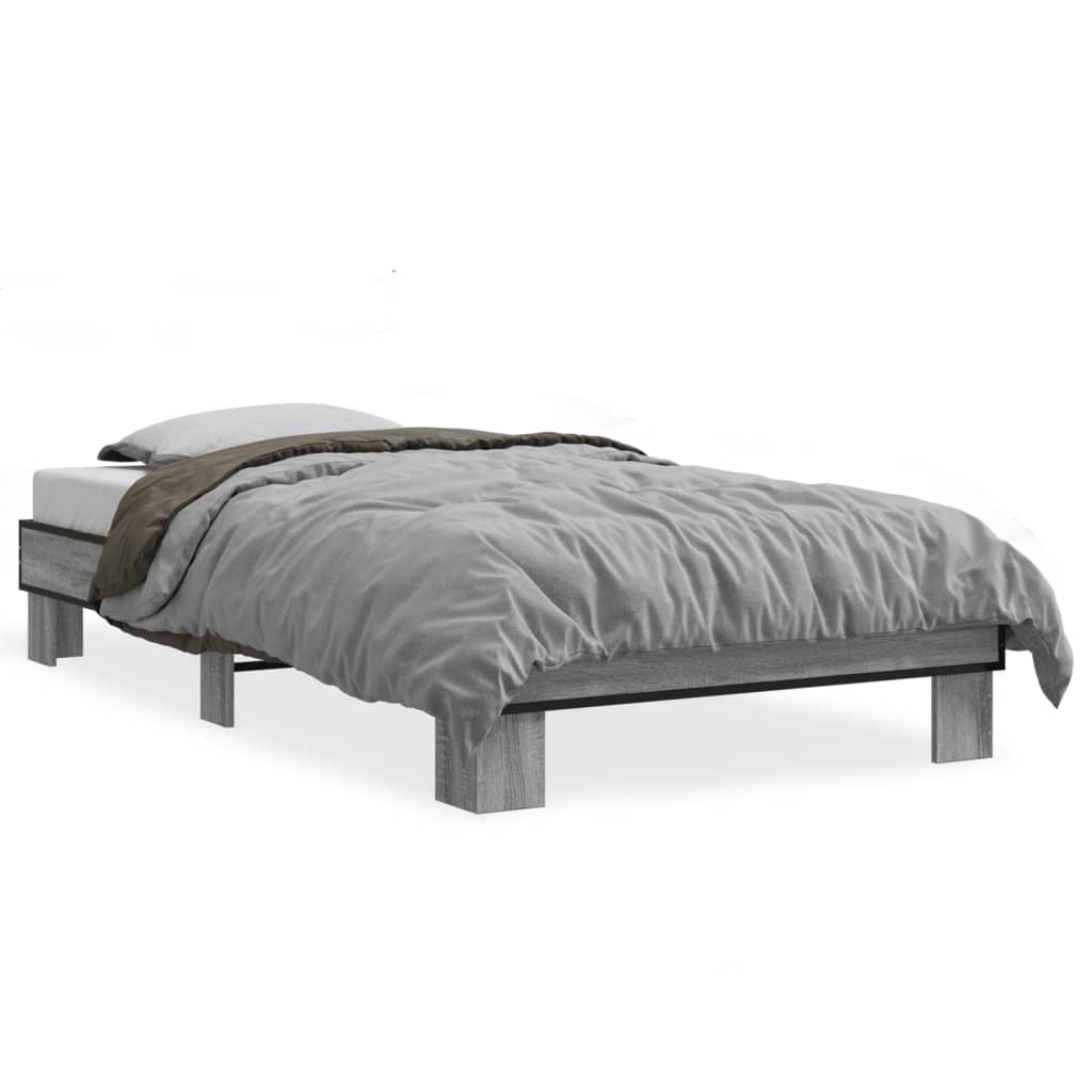 Giroletto Grigio Sonoma 75x190cm in Legno Multistrato e Metallo | homemem39