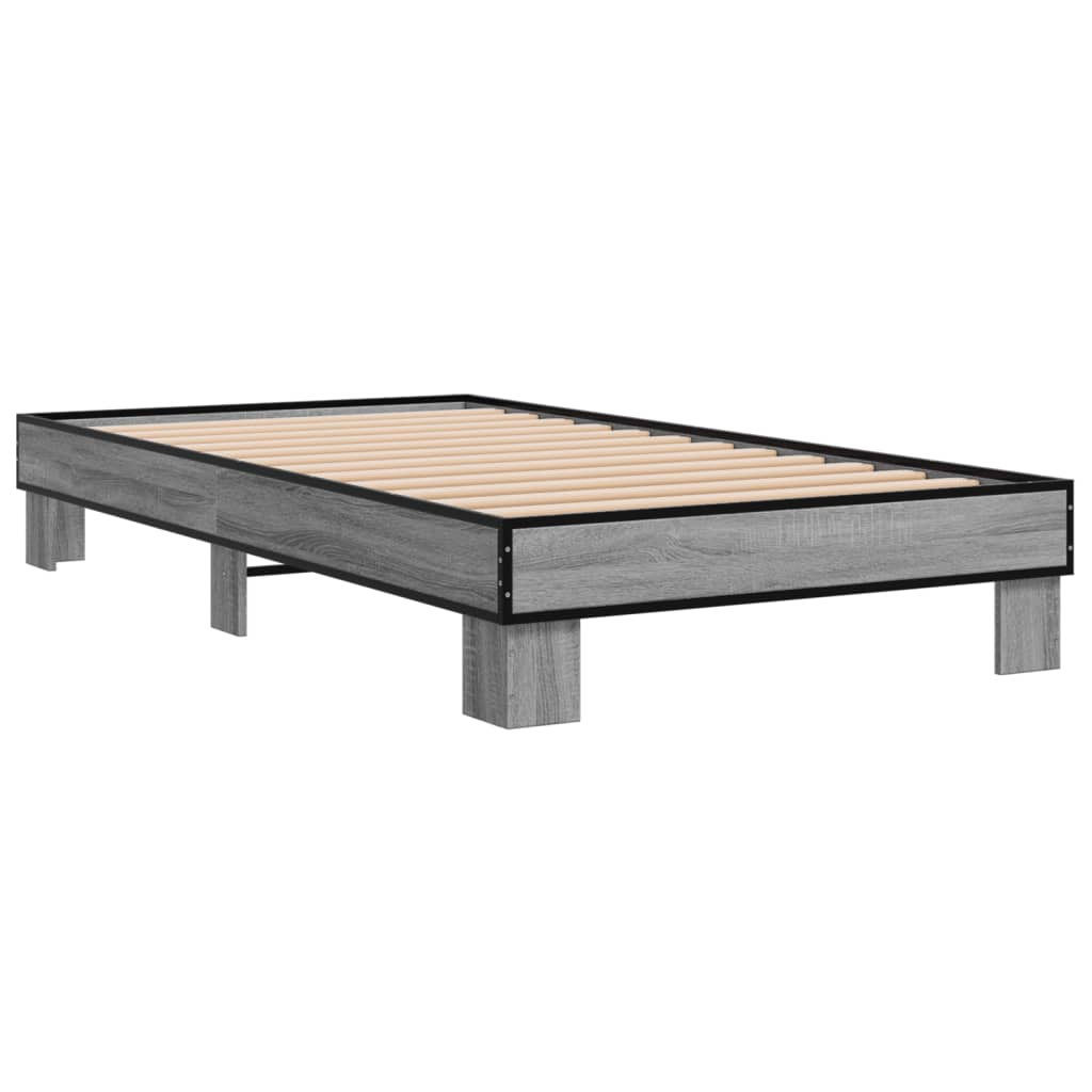 Giroletto Grigio Sonoma 75x190cm in Legno Multistrato e Metallo | homemem39