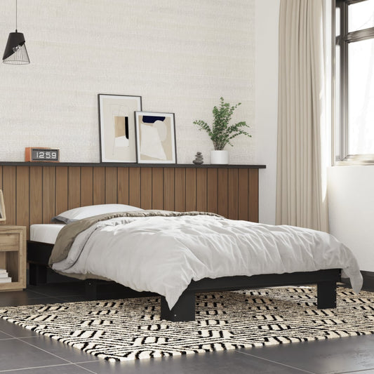 Giroletto Nero 90x190 cm in Legno Multistrato e Metallo | homemem39