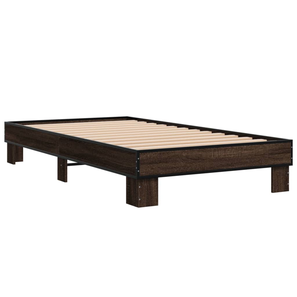 Giroletto Rovere Marrone 90x190 cm Legno Multistrato e Metallo | homemem39