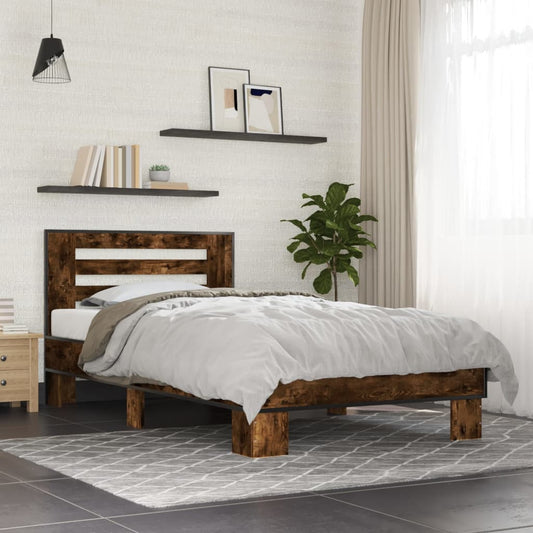 Giroletto Rovere Fumo 90x190 cm in Legno Multistrato e Metallo | homemem39