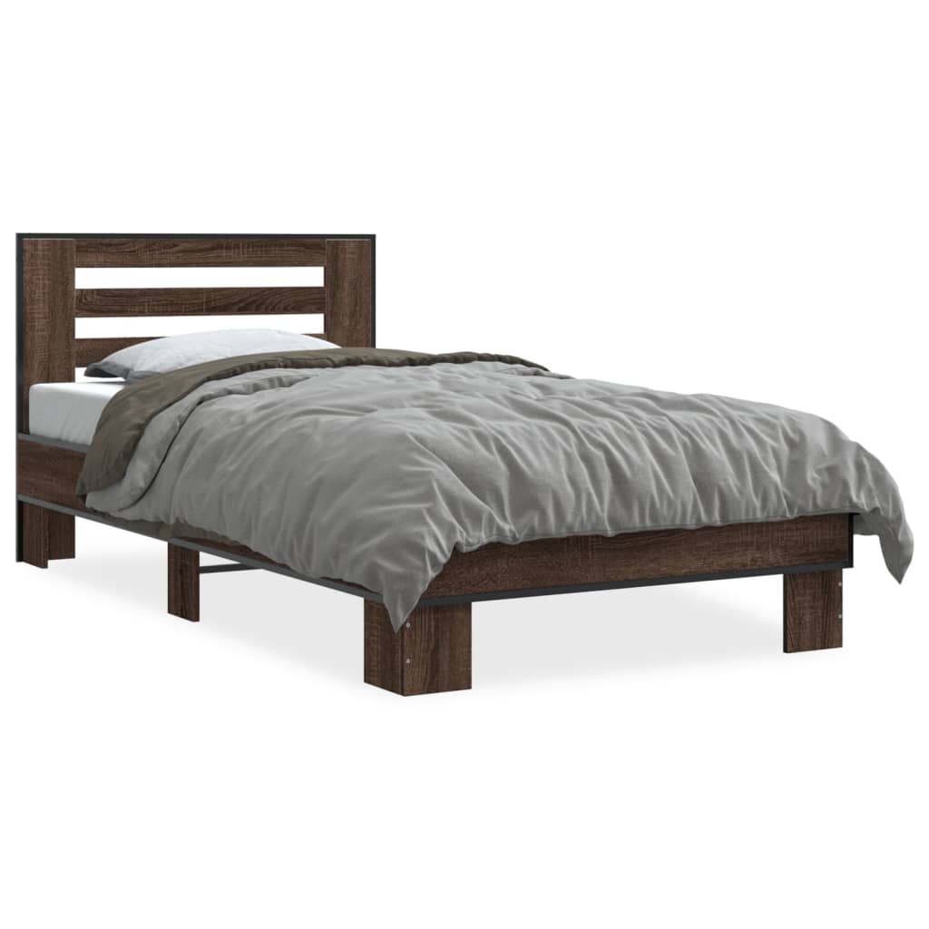 Giroletto Rovere Marrone 90x190 cm Legno Multistrato e Metallo | homemem39