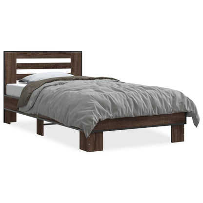 Giroletto Rovere Marrone 90x190 cm Legno Multistrato e Metallo | homemem39