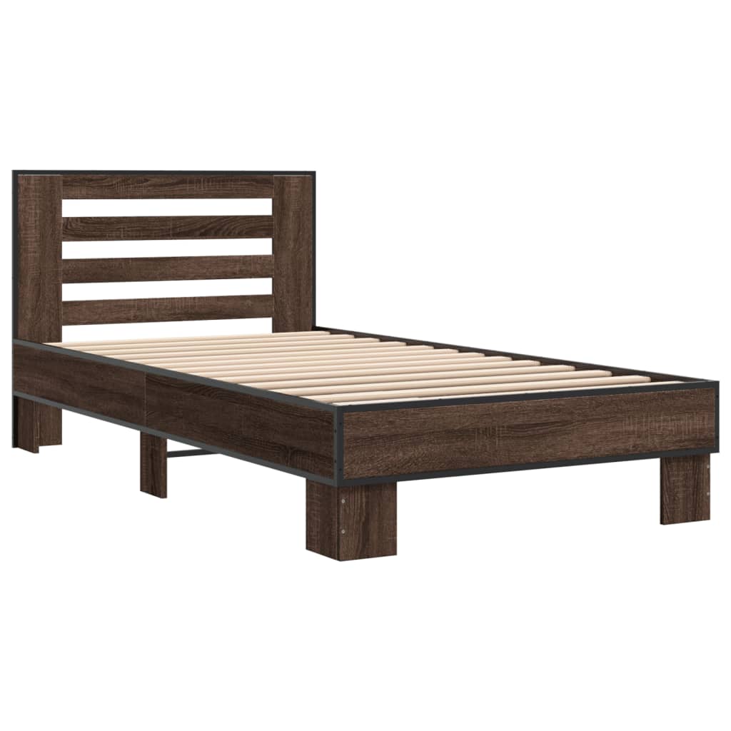 Giroletto Rovere Marrone 90x190 cm Legno Multistrato e Metallo | homemem39