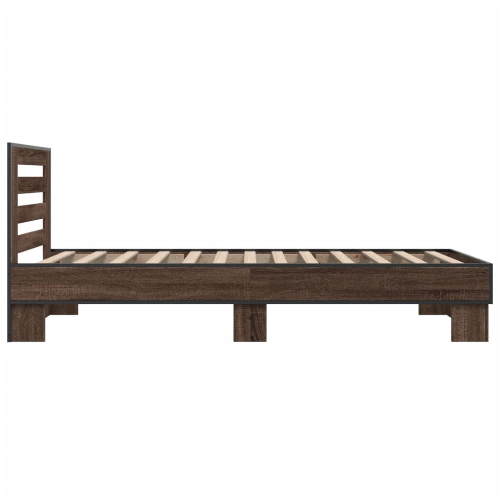 Giroletto Rovere Marrone 90x190 cm Legno Multistrato e Metallo | homemem39