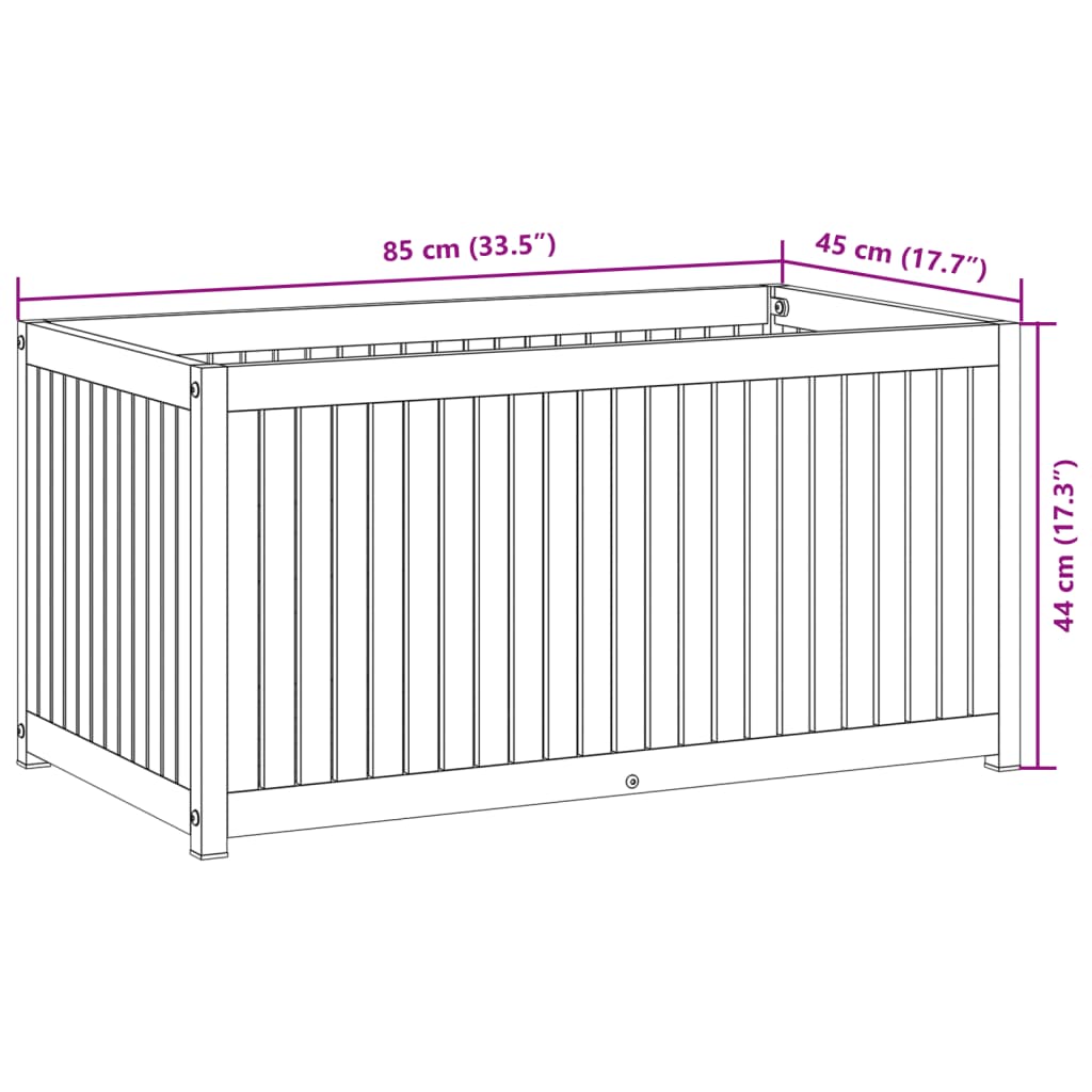 Fioriera da Giardino 85x45x44 cm in Legno Acacia e Acciaio | homemem39