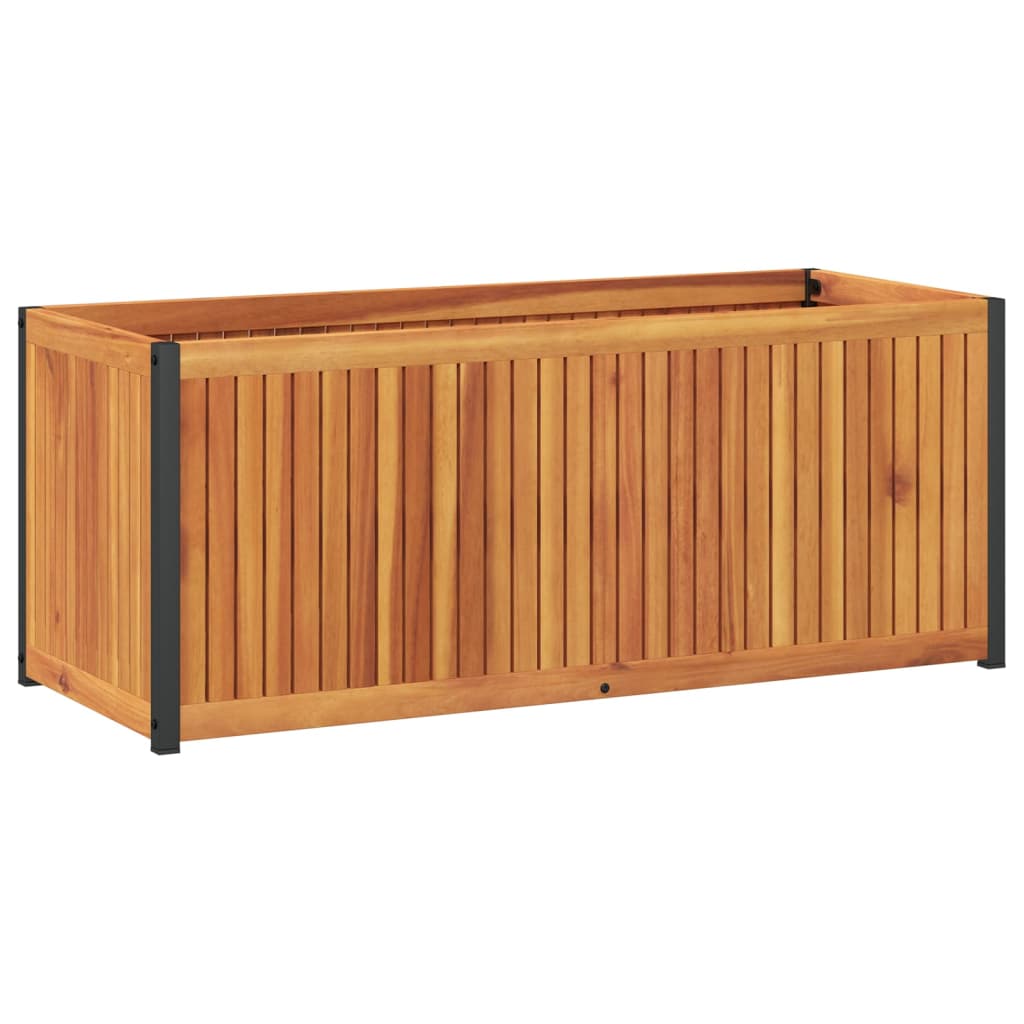 Fioriera da Giardino 110x45x44 cm in Legno Acacia e Acciaio | homemem39