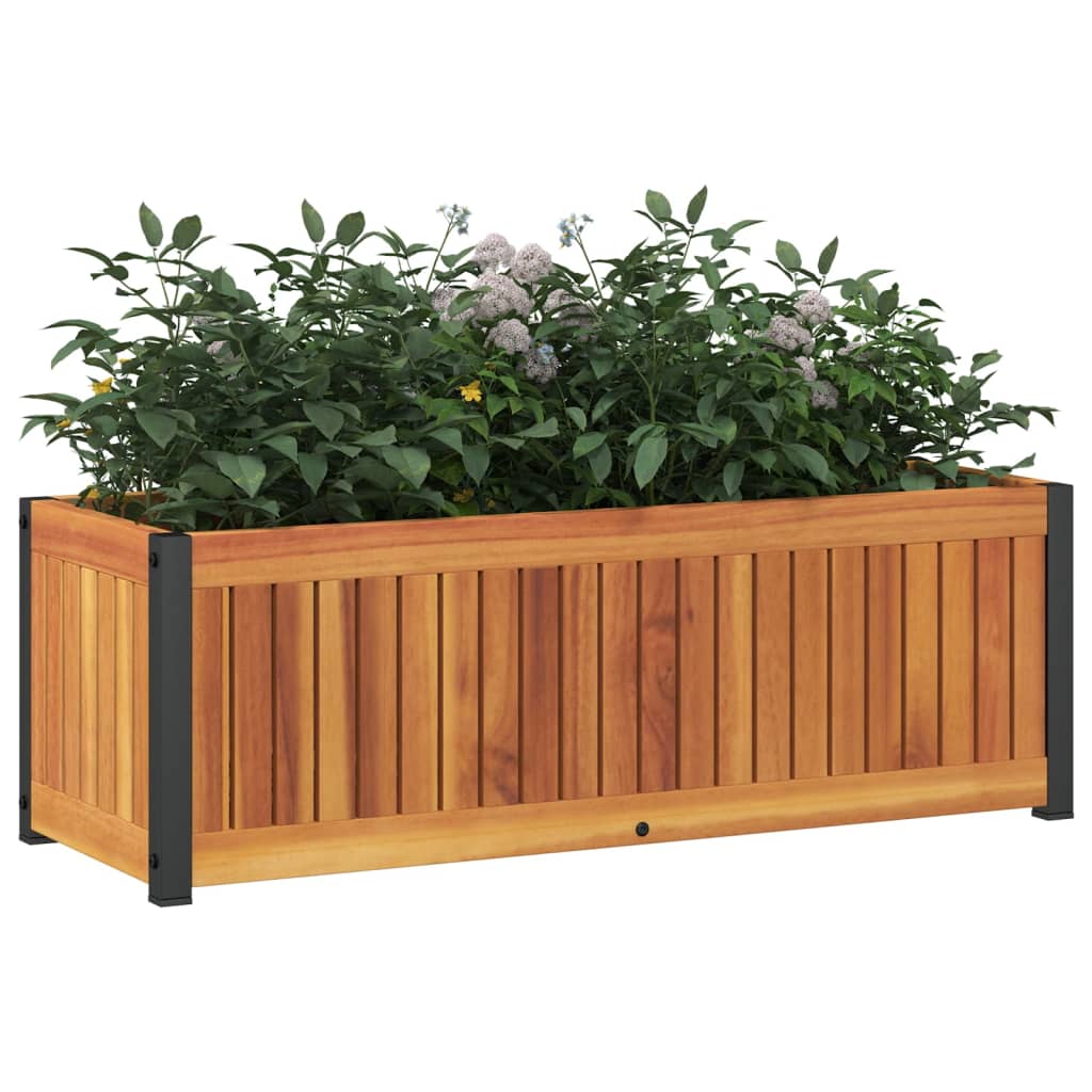 Fioriera da Giardino 80x30x27,5 cm in Legno Massello di Acacia | homemem39