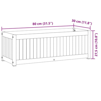 Fioriera da Giardino 80x30x27,5 cm in Legno Massello di Acacia | homemem39