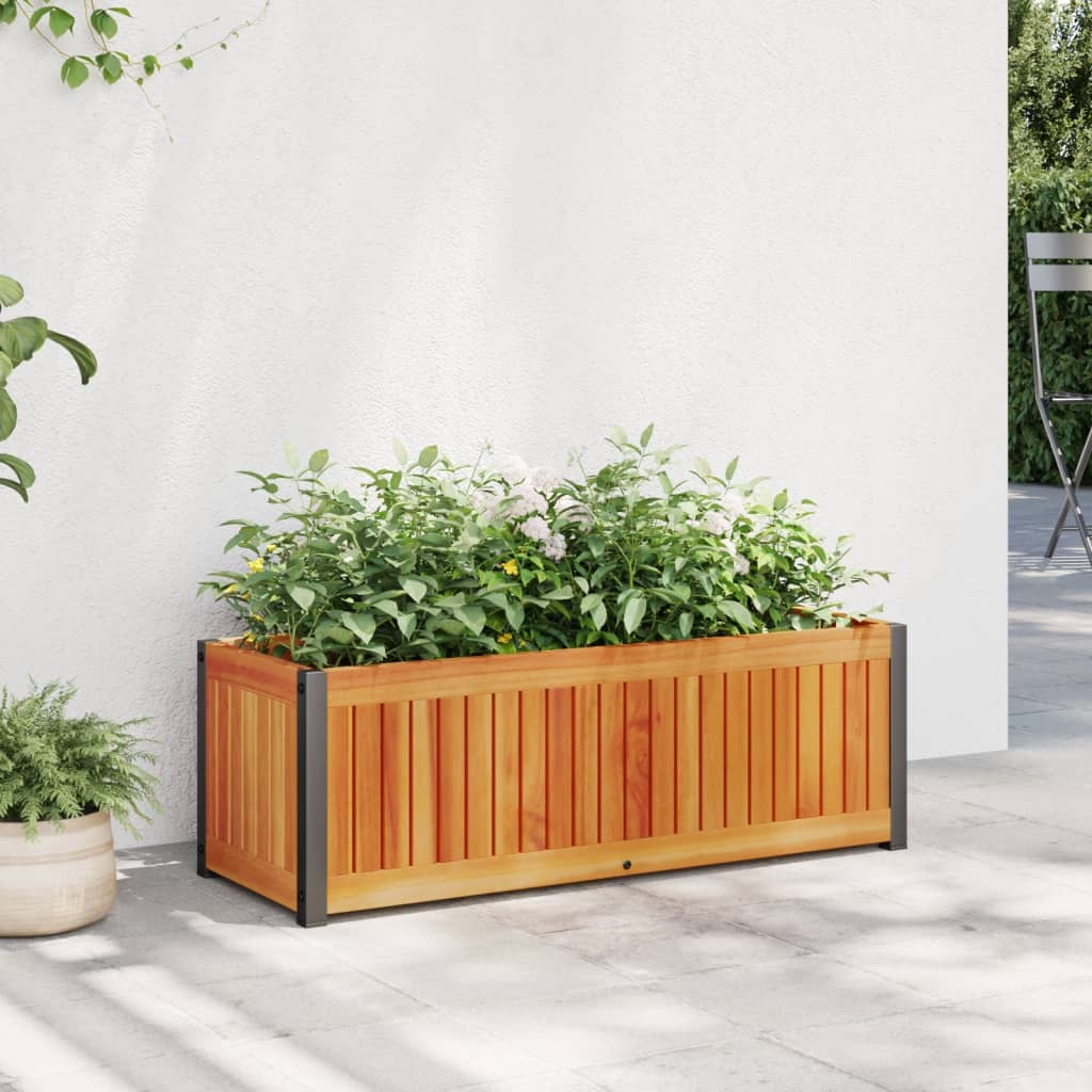 Fioriera da Giardino 80x30x27,5 cm in Legno Massello di Acacia | homemem39