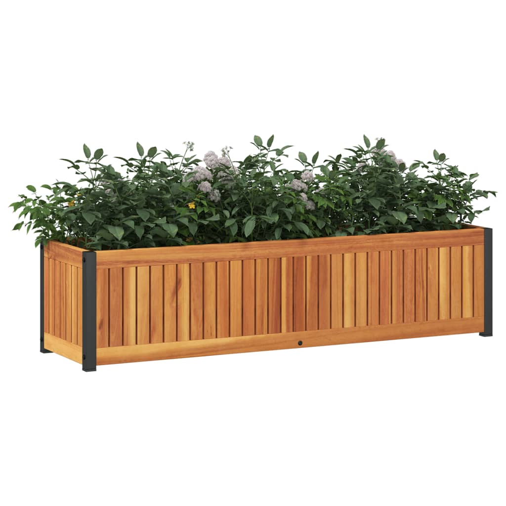 Fioriera da Giardino 110x30x27,5 cm in Legno Massello di Acacia | homemem39