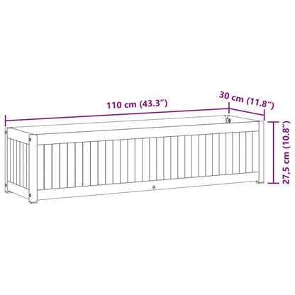Fioriera da Giardino 110x30x27,5 cm in Legno Massello di Acacia | homemem39