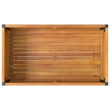 Fioriera con Ripiano 80x45x80 cm in Legno Acacia e Acciaio | homemem39