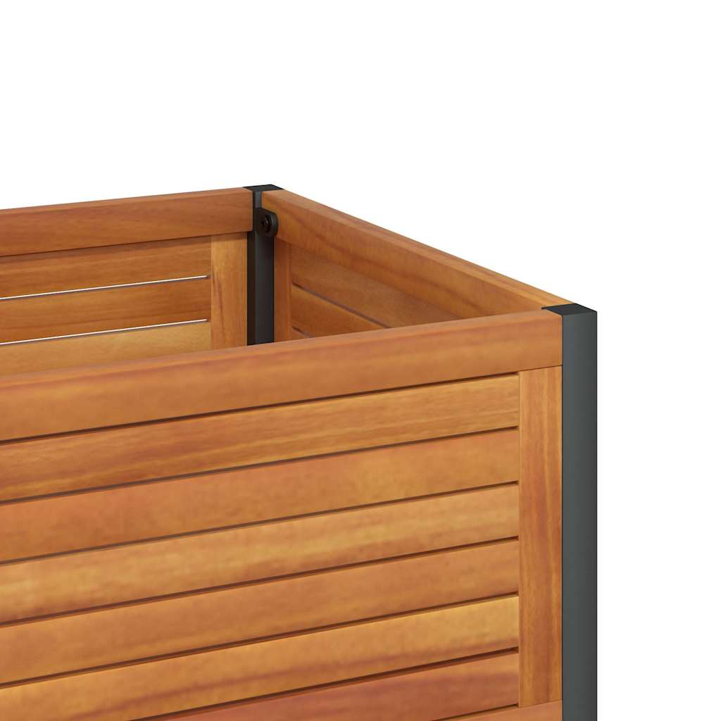 Fioriera con Ripiano 80x45x80 cm in Legno Acacia e Acciaio | homemem39