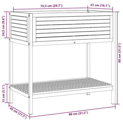 Fioriera con Ripiano 80x45x80 cm in Legno Acacia e Acciaio | homemem39