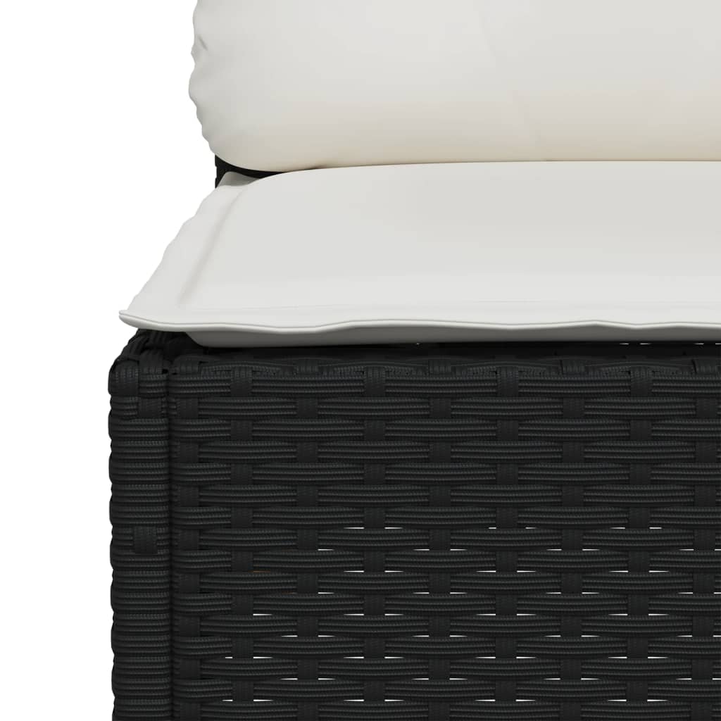 Set Divani da Giardino 5 pz con Cuscini in Polyrattan Nero | homemem39