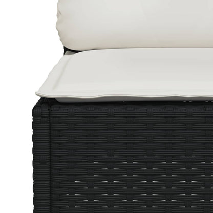 Set Divani da Giardino con Cuscini 8 pz Nero in Polyrattan | homemem39