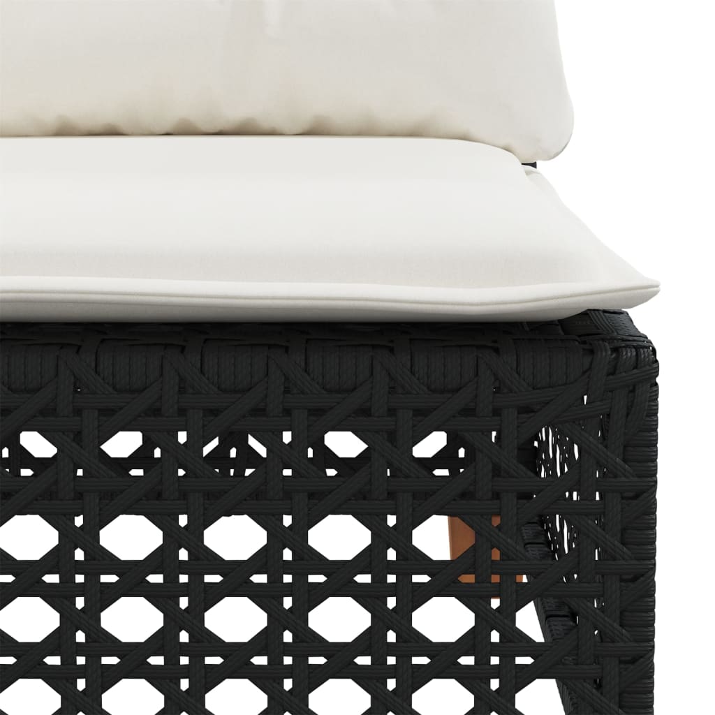 Set Divani da Giardino con Cuscini 8 pz Nero in Polyrattan | homemem39