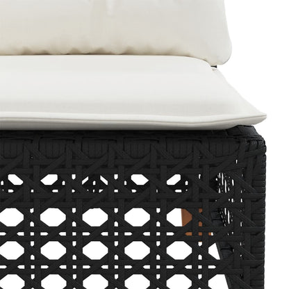 Set Divani da Giardino 9 pz con Cuscini Nero in Polyrattan | homemem39